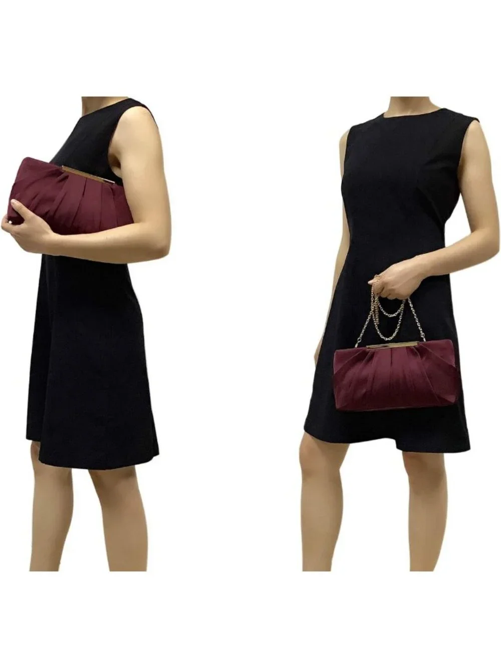 Elegant Pleated Satin Clutch Evening Bag | Classy Formal Handbag for Women